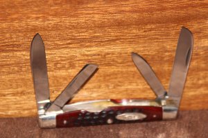 Vintage 1970 Case XX  64052 Congress Red bone 10 dot knife (#171)