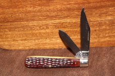 Vintage 1965-1969 Case XX 6202 1/2 Straight Jack Red bone knife (#182)