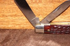 Vintage 1965-1969 Case XX 6202 1/2 Straight Jack Red bone knife (#182)
