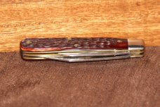 Vintage 1965-1969 Case XX 6202 1/2 Straight Jack Red bone knife (#182)