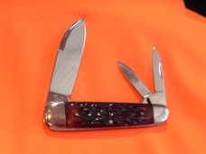 Cattaraugus (Russell) SleeveBoard Whittler Pocket Knife w/  Chestnut (redish) Bone Handles -NOS