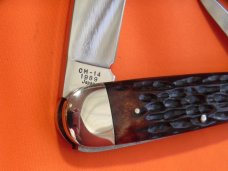 Cattaraugus (Russell) SleeveBoard Whittler Pocket Knife w/  Chestnut (redish) Bone Handles -NOS