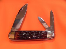 Cattaraugus (Russell) SleeveBoard Whittler Pocket Knife w/  Chestnut (redish) Bone Handles -NOS