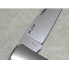 Al Mar AUS-8 FM Co Japan Micarta 1003-BM Falcon Classic Lockback Knife and Leather Pouch in Box