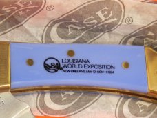 Vintage Case XX 9 Dot 1981 - B159L SSP Lockback Knife w/ Derlin Handles w/ Louisiana World Expo txt Vintage Case XX 9 Dot 1981 - B159L SSP Lockback Knife w/ Derlin Handles w/ Louisiana World Expo txt