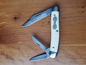 BOKER 3-bladed knife.WISS COMMEMORATIVE 1848-1973