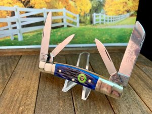 Hen and Rooster 160th Anniversary Waterfall Bolstered Blue Bone Congress