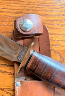 MARBLE'S IDEAL KNIFE, Vintage, 5" Blade, Leather Handle MARBLE'S IDEAL KNIFE, Vintage, 5" Blade, Leather Handle
