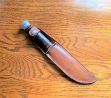 MARBLE'S IDEAL KNIFE, Vintage, 5" Blade, Leather Handle MARBLE'S IDEAL KNIFE, Vintage, 5" Blade, Leather Handle