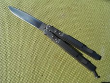 vintage 1980's valor silver dragon stainless drop point balisong butterfly knife made in japan