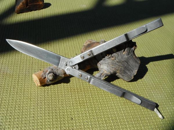 vintage 1980's valor silver dragon stainless drop point balisong butterfly knife made in japan