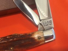 Vintage Ka-Bar (Thick Stag) GunStock Pocket Knife with Nice Stag Handles -NOS Vintage Ka-Bar (Thick Stag) GunStock Pocket Knife with Nice Stag Handles -NOS