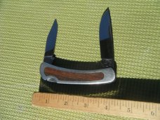 Vintage Kershaw Kai Folding Dual Blade 2050 Lockback Knife Rosewood Inlay. Made in Japan Vintage Kershaw Kai Folding Dual Blade 2050 Lockback Knife Rosewood Inlay. Made in Japan