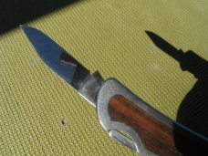 Vintage Kershaw Kai Folding Dual Blade 2050 Lockback Knife Rosewood Inlay. Made in Japan Vintage Kershaw Kai Folding Dual Blade 2050 Lockback Knife Rosewood Inlay. Made in Japan