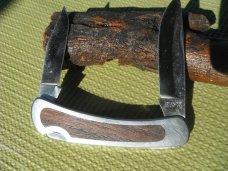 Vintage Kershaw Kai Folding Dual Blade 2050 Lockback Knife Rosewood Inlay. Made in Japan Vintage Kershaw Kai Folding Dual Blade 2050 Lockback Knife Rosewood Inlay. Made in Japan