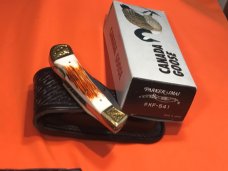 Vintage Parker IMAI K-541 Lockback Hunter Knife w Canada Goose Blade Etching -Orig Sheath & Box -NOS Vintage Parker IMAI K-541 Lockback Hunter Knife w Canada Goose Blade Etching -Orig Sheath & Box -NOS
