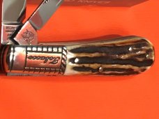 Vint Bulldog Brand HAND MADE, 2 Blade "Bright Leaf North Carolina" Barlow w/ GreatDeer Stag Handles Vint Bulldog Brand HAND MADE, 2 Blade "Bright Leaf North Carolina" Barlow w/ GreatDeer Stag Handles