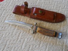 Vintage Stag Cross Guard Puma Fixed Blade Knife Vintage Stag Cross Guard Puma Fixed Blade Knife