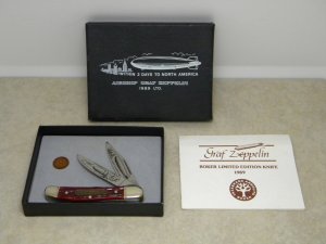 Boker Solingen Germany 1989 Ltd. Red Bone "Graf Zeppelin" Copperhead Knife in Box