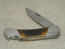 Buck USA Model 500BB Brown Bone Duke Lockback Knife & Pouch in Box c.1990