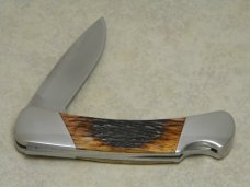 Buck USA Model 500BB Brown Bone Duke Lockback Knife & Pouch in Box c.1990