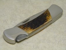 Buck USA Model 500BB Brown Bone Duke Lockback Knife & Pouch in Box c.1990