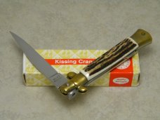 Kissing Crane KC47 Rostfrei Made in Germany Stag Medium Stiletto Knife in Box Kissing Crane KC47 Rostfrei Made in Germany Stag Medium Stiletto Knife in Box