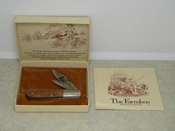 Boker Solingen Germany 1983 LTD. Wood The Farmboy Barlow Knife in Box