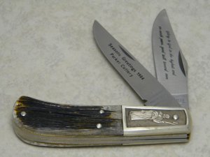 Parker Cut Co. Japan Bone Eagle Brand Barlow Knife Seasons Greetings 1984