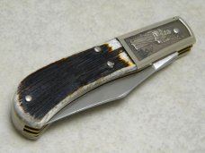 Parker Cut Co. Japan Bone Eagle Brand Barlow Knife Seasons Greetings 1984 Parker Cut Co. Japan Bone Eagle Brand Barlow Knife Seasons Greetings 1984