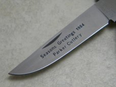 Parker Cut Co. Japan Bone Eagle Brand Barlow Knife Seasons Greetings 1984 Parker Cut Co. Japan Bone Eagle Brand Barlow Knife Seasons Greetings 1984