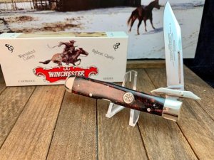 Winchester Swinguard Cheetah in Beautiful Charcoal Ruby Copper Celluloid 