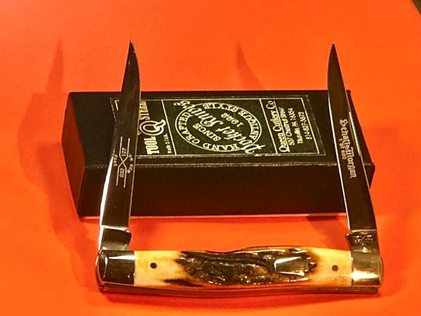 Schatt & Morgan MuskRat Pocket Knife w/ Super Genuine Stag Horn Handles - 1 of 600