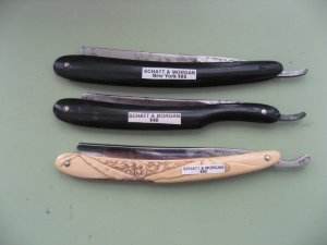 SCHATT & MORGAN PRE 1930 LOT OF 3 STRAIGHT RAZORS