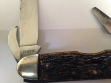 VINTAGE UTICA SPORTSMAN HUNTING KNIFE, Leather Handle