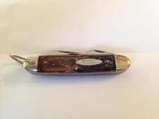 VINTAGE UTICA SPORTSMAN HUNTING KNIFE, Leather Handle