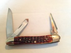 Case XX U.S.A. Bone 6318PU Punch Blade Stockman Knife seven dots red bone Case XX U.S.A. Bone 6318PU Punch Blade Stockman Knife seven dots red bone