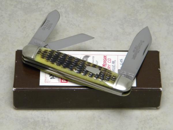 Schatt & Morgan Keystone Series Antique Green Bone 043299 Whittler Knife in Box c.2004