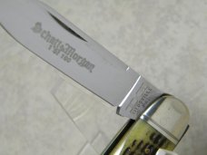 Schatt & Morgan Keystone Series Antique Green Bone 043299 Whittler Knife in Box c.2004