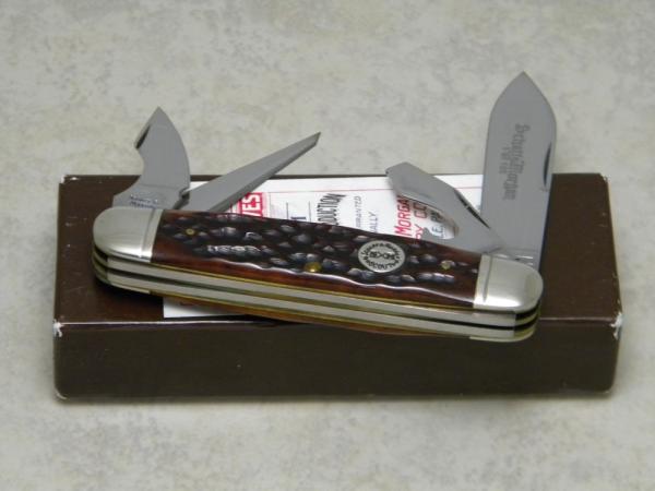Schatt & Morgan Mahogany Hanover Bone 0442SK Camp Scout Utility Knife in Box c.2004