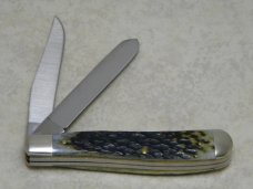 Schrade + USA TM-4 Green Bone "Lumberman" Slimline Trapper Farmers Jack Knife in Box