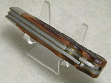 Western NY USA WD244 Imitation Stag Double Lockback Trapper Knife in Box