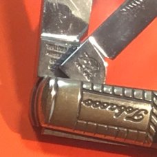 Vint Bulldog Brand HAND MADE 2 Blade "Bright Leaf Florida" Tobacco Barlow w Green Pick Bone Handles Vint Bulldog Brand HAND MADE 2 Blade "Bright Leaf Florida" Tobacco Barlow w Green Pick Bone Handles