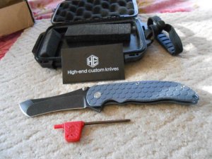 Mint "The Norseman" Blue Handle "HE" High End Custom Knife
