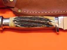 Colonel Coon 7 & 3/4" Fixed Blade Knife w/ Great Stag Handles +Original Sheath & Box -One of 100