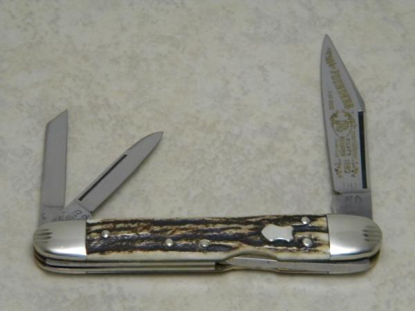 Fight'n Rooster Germany Stag Lockback Whittler Knife - Fight'n Rooster Cutlery Club Founders c.1982 Fight'n Rooster Germany Stag Lockback Whittler Knife - Fight'n Rooster Cutlery Club Founders c.1982