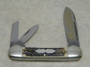 Fight'n Rooster Germany Stag Canoe Whittler Knife c.1997 - 1 of 50