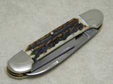 Fight'n Rooster Germany Stag Canoe Whittler Knife c.1997 - 1 of 50 Fight'n Rooster Germany Stag Canoe Whittler Knife c.1997 - 1 of 50