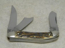 Fight'n Rooster Germany Stag Sowbelly Knife - TBKC Truck Builders Knife Club c.1989 Fight'n Rooster Germany Stag Sowbelly Knife - TBKC Truck Builders Knife Club c.1989