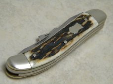 Fight'n Rooster Germany Stag Sowbelly Knife - TBKC Truck Builders Knife Club c.1989 Fight'n Rooster Germany Stag Sowbelly Knife - TBKC Truck Builders Knife Club c.1989